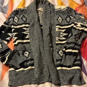 Jack by BB Dakota Black and Cream Patterned Cardigan